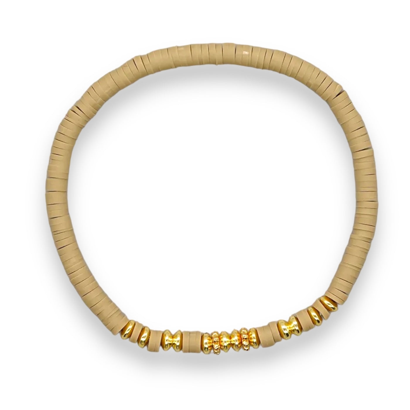 ‘Chora’ Heishi Bracelet with Gold Plated Beads