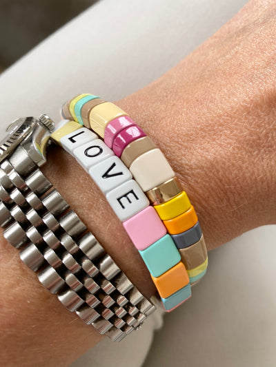 LOVE Tile Bracelet - Pastel