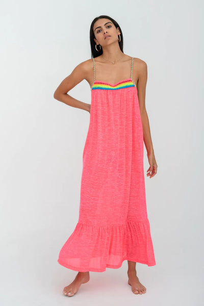 Pitusa Braided Low Back Sun Dress - Hot Pink - Pink Waters 