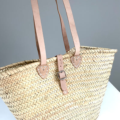 SEVILLE Long Handle Basket with Buckle Closing - Pink Waters 