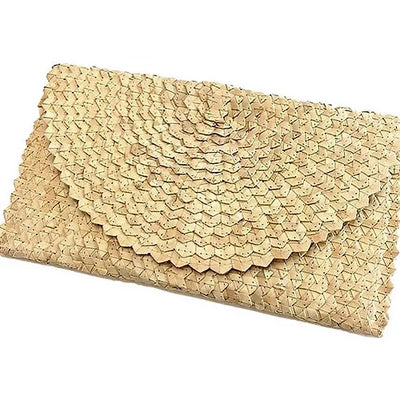 BALI Natural Woven Clutch - Pink Waters 