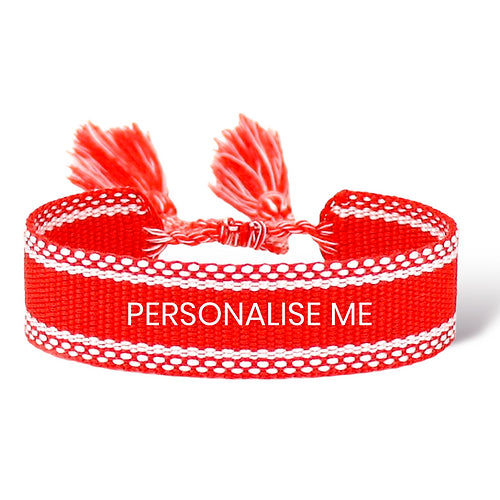 Personalised Friendship Bracelet - Red - Pink Waters 