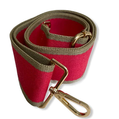 Pink and beige bag strap