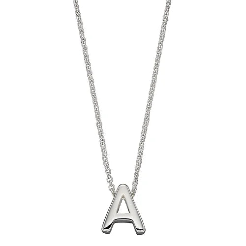 Silver Initial Necklace - Pink Waters 