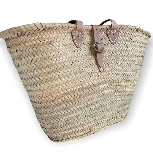 SEVILLE Long Handle Basket with Buckle Closing - Pink Waters 