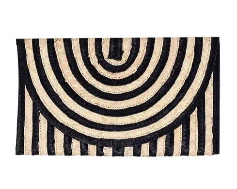 BALI Natural/Black Woven Clutch - Pink Waters 