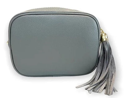 The 'Stella' Leather Crossbody - Grey - Pink Waters 