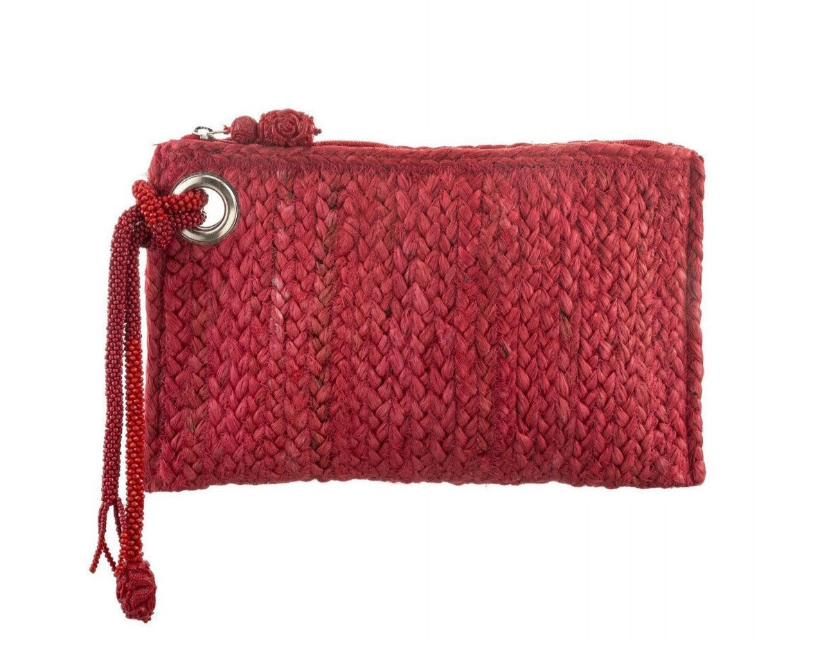 IZZY - Red Clutch Bag - Pink Waters 