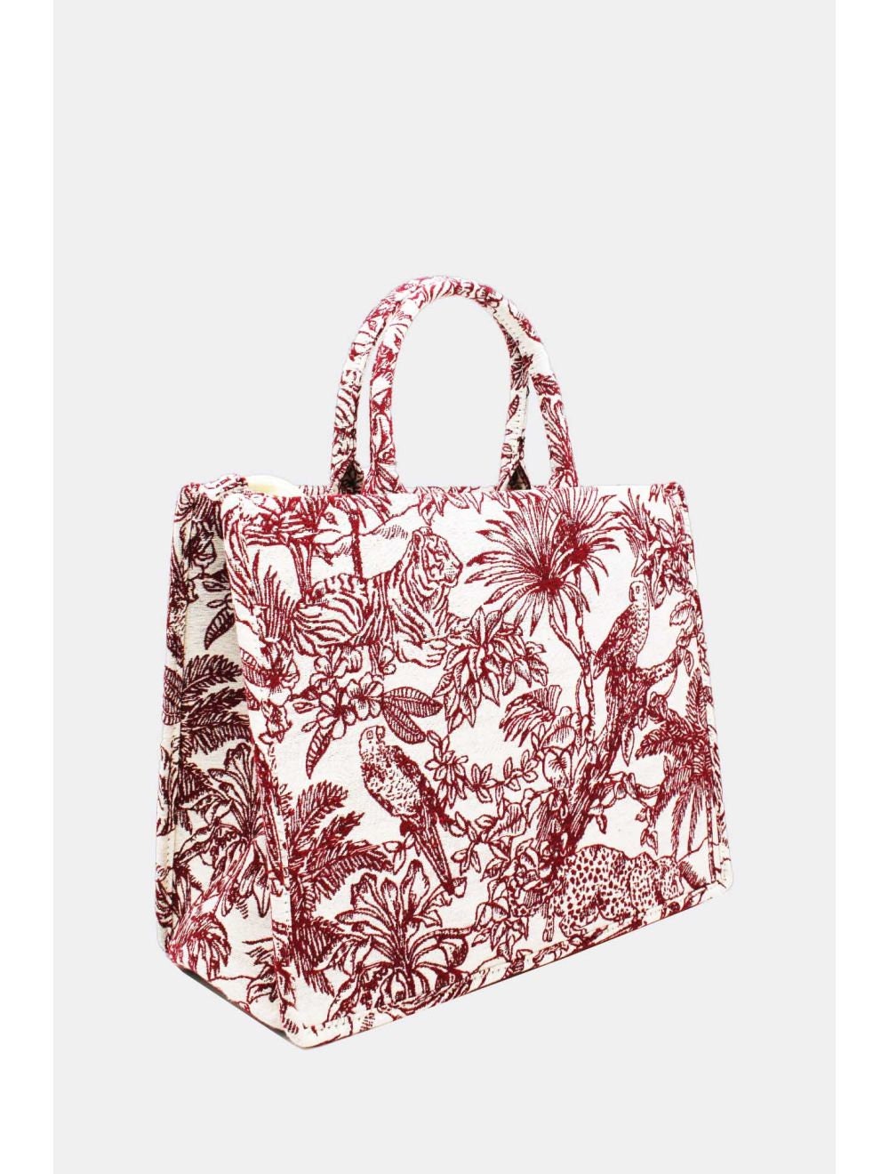 Red Tiger print canvas tote - Pink Waters 