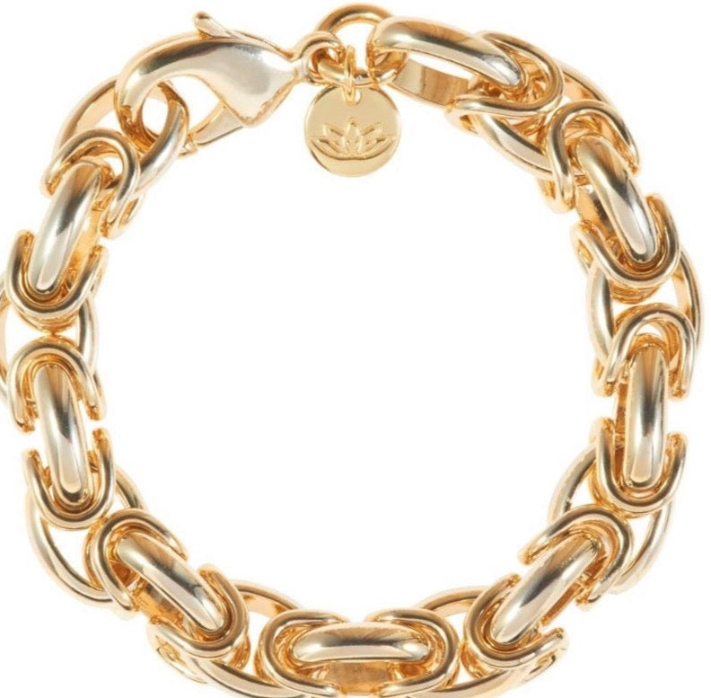 SYDNEY Luv & Bart Chunky Gold Plated Bracelet - Pink Waters 