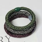 Hair Bobbles/Hair Ties - Shimmer Purple/Black/Green-Pink Waters 