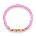 ‘Chora’ Heishi Bracelet with Gold Plated Beads - Pink-Pink Waters 