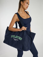 Navy Pilates Sport Tote Bag-Pink Waters 