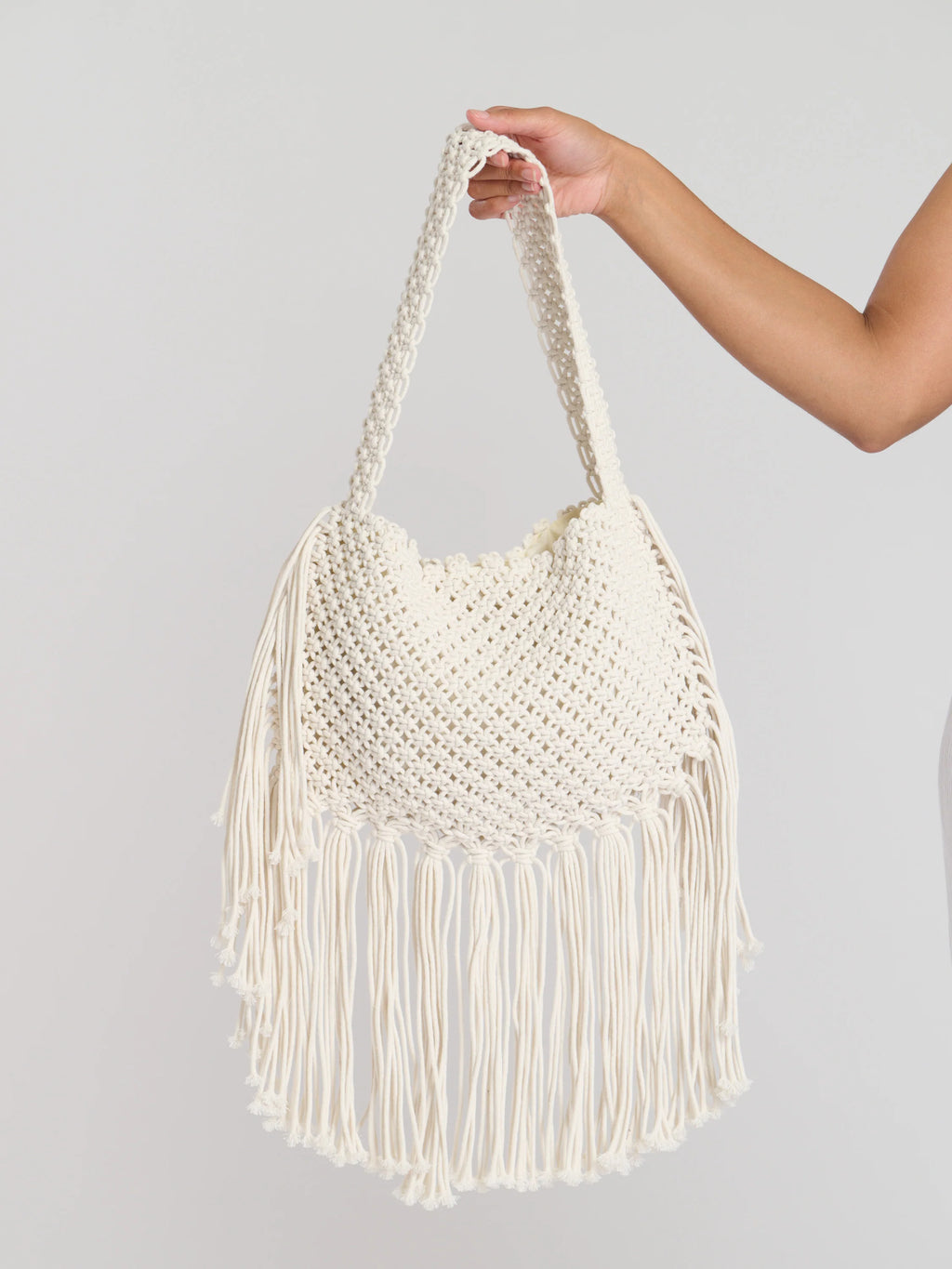 Fringed Crochet Bag-Pink Waters 