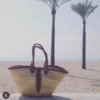 Leather Strap French Basket-Pink Waters 