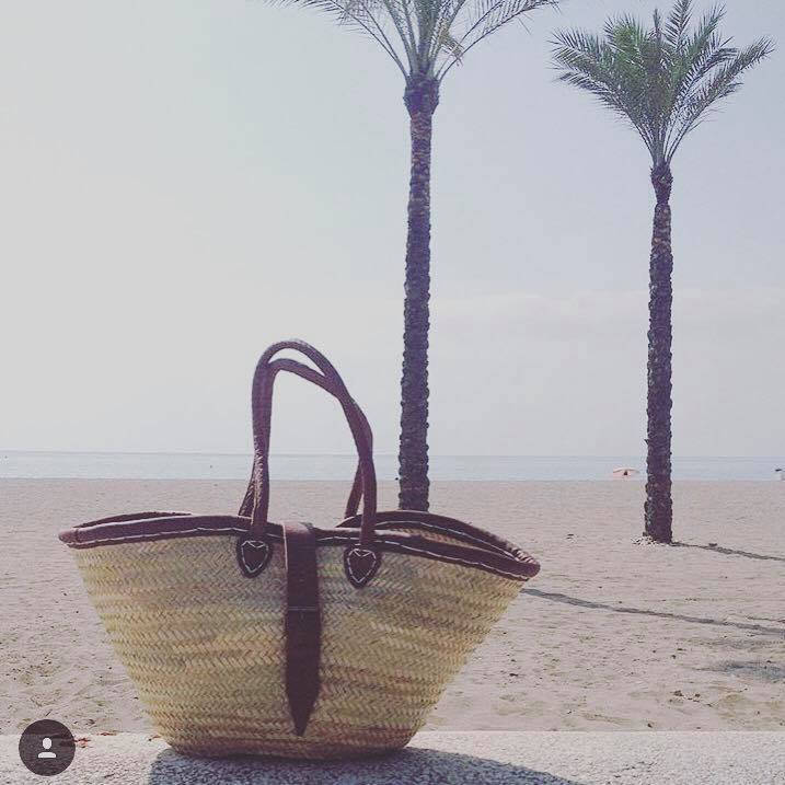 Leather Strap French Basket-Pink Waters 