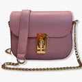 Pastel Pink Flap Bag with Gold Chain Handle-Pink Waters 