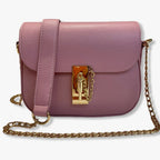 Pastel Pink Flap Bag with Gold Chain Handle-Pink Waters 