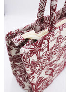 Red Tiger print canvas tote-Pink Waters 
