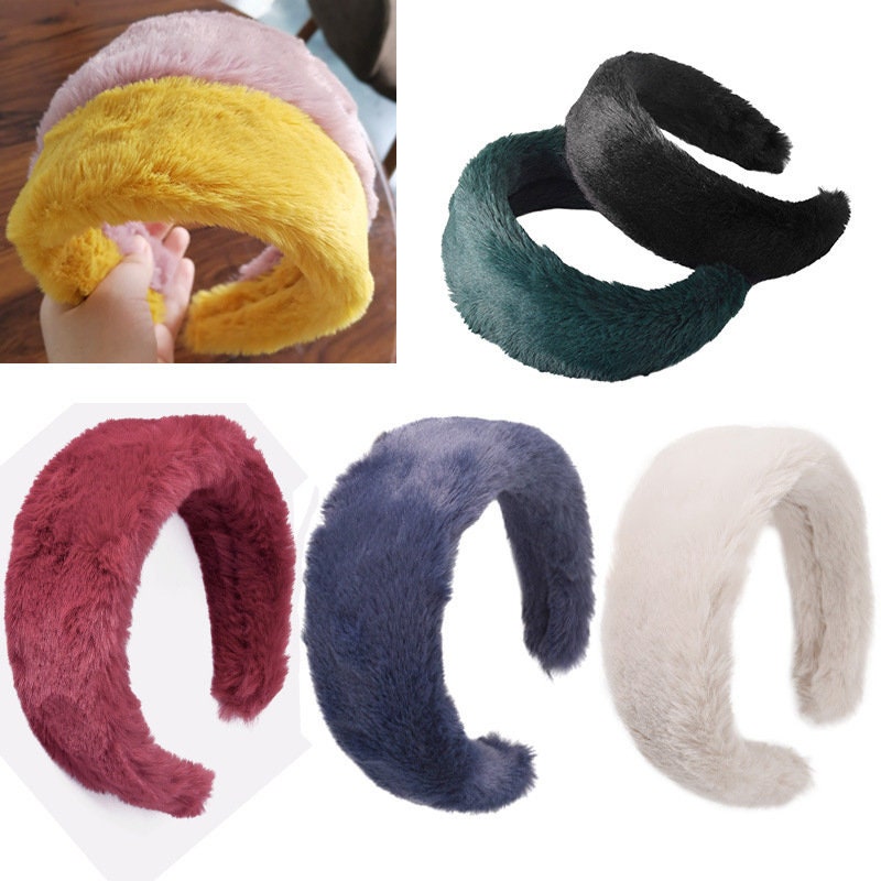 Faux Fur Headbands - Various Colours-Pink Waters 