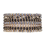 Multi Row Crystal Beaded Stacking Bracelet ( Various Colours)-Pink Waters 