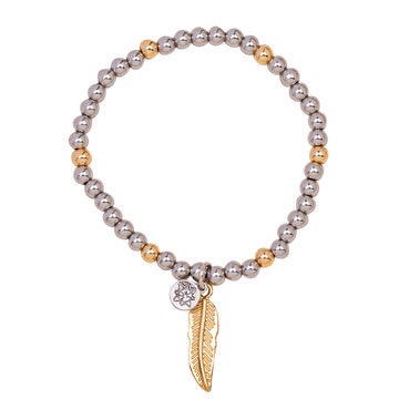 Heart & Star Beaded Stacking Bracelet ( Various Stack Options)- Silver/Rose Gold-Pink Waters 