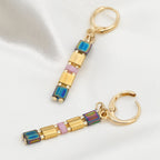 Tile Beaded Japanese Stone Bracelet Earrings-Pink Waters 