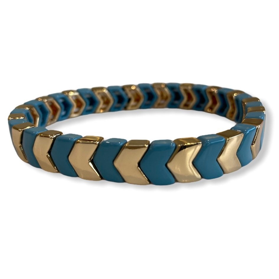 Enamel Chevron TILE Stacking Bracelet-Pink Waters 