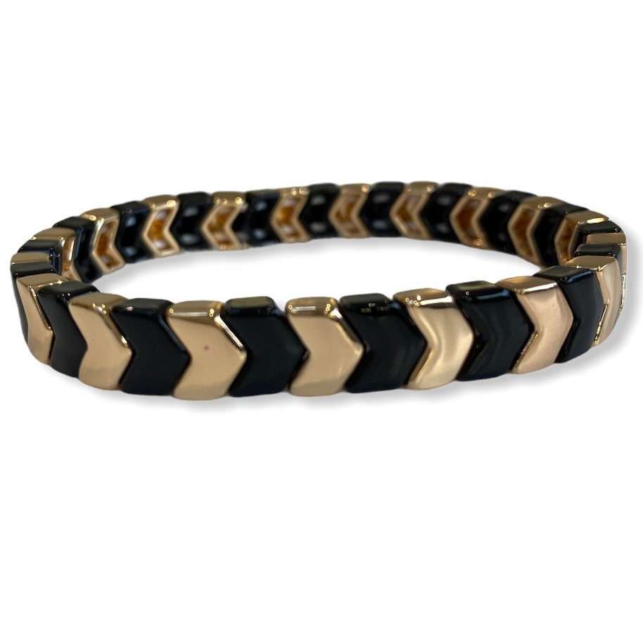 Enamel Chevron TILE Stacking Bracelet-Pink Waters 
