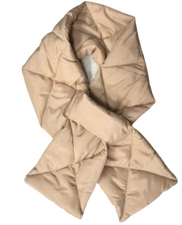 Padded Puffer Scarf - Beige-Pink Waters 