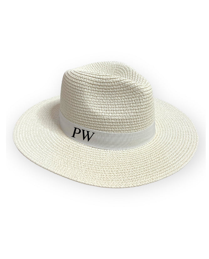ANTIBES Personalised Fedora - WHITE-Pink Waters 