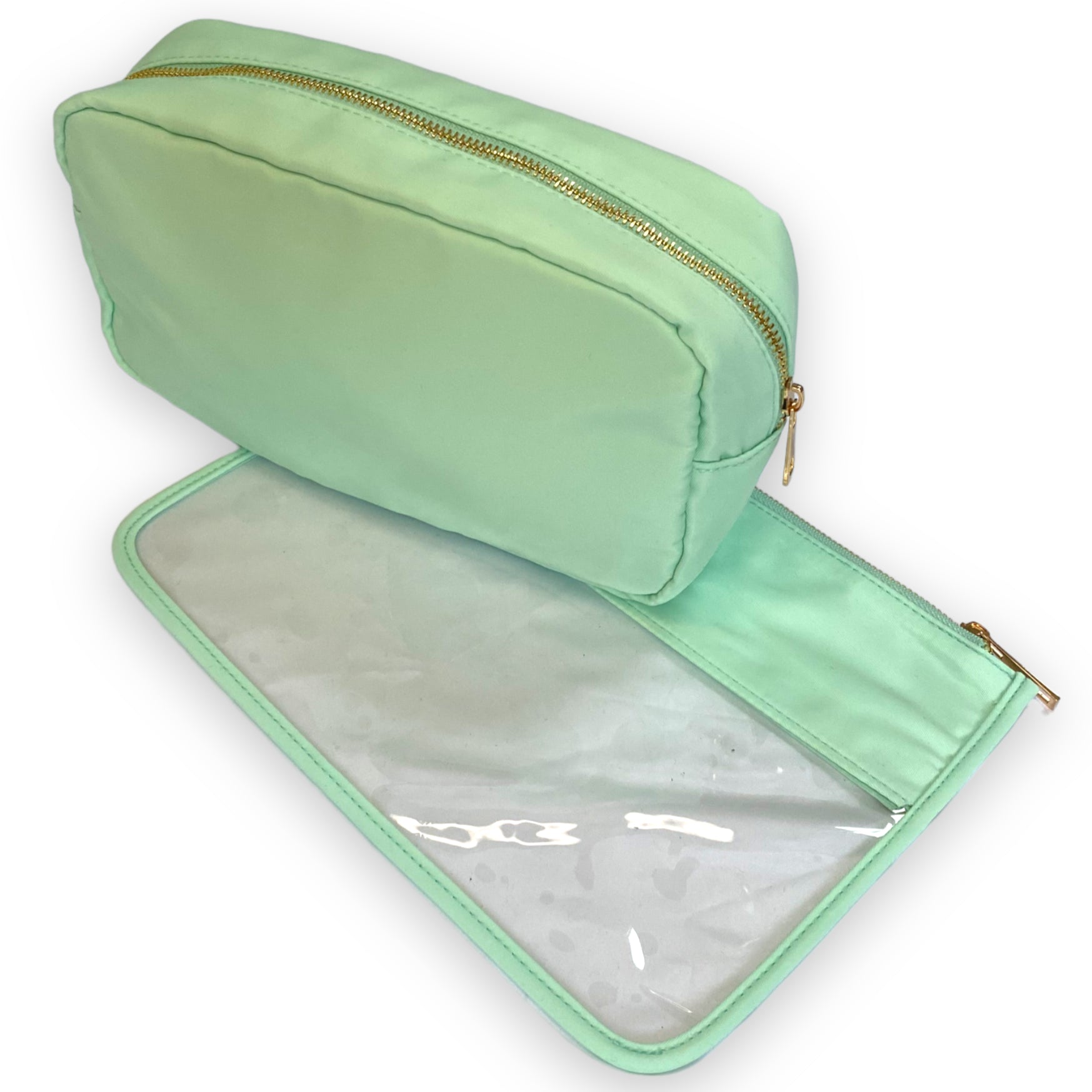 Personalised Makeup Bags/Travel Set - Mint-Pink Waters 