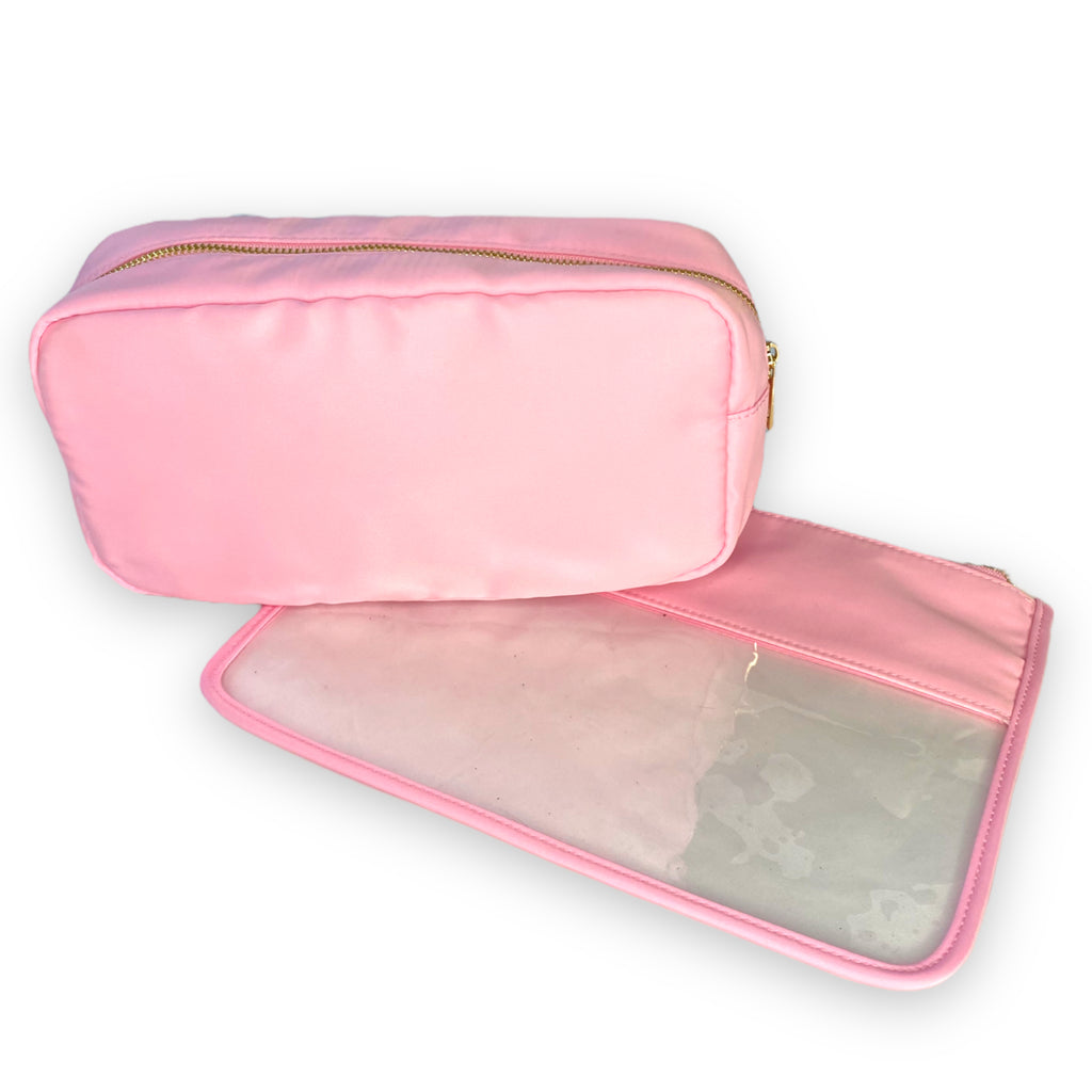 Personalised Makeup Bags/Travel Set - Pale Pink-Pink Waters 