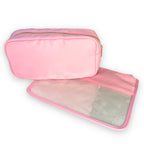Personalised Makeup Bags/Travel Set - Pale Pink-Pink Waters 