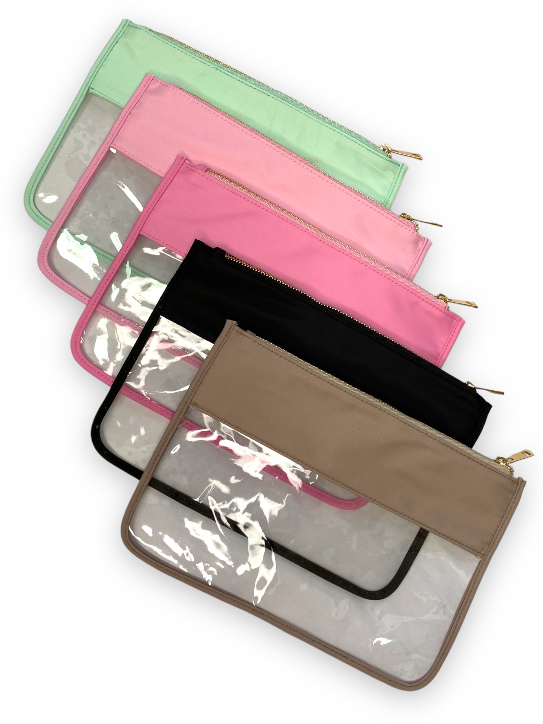 Personalised Makeup Bags/Travel Set - Beige-Pink Waters 