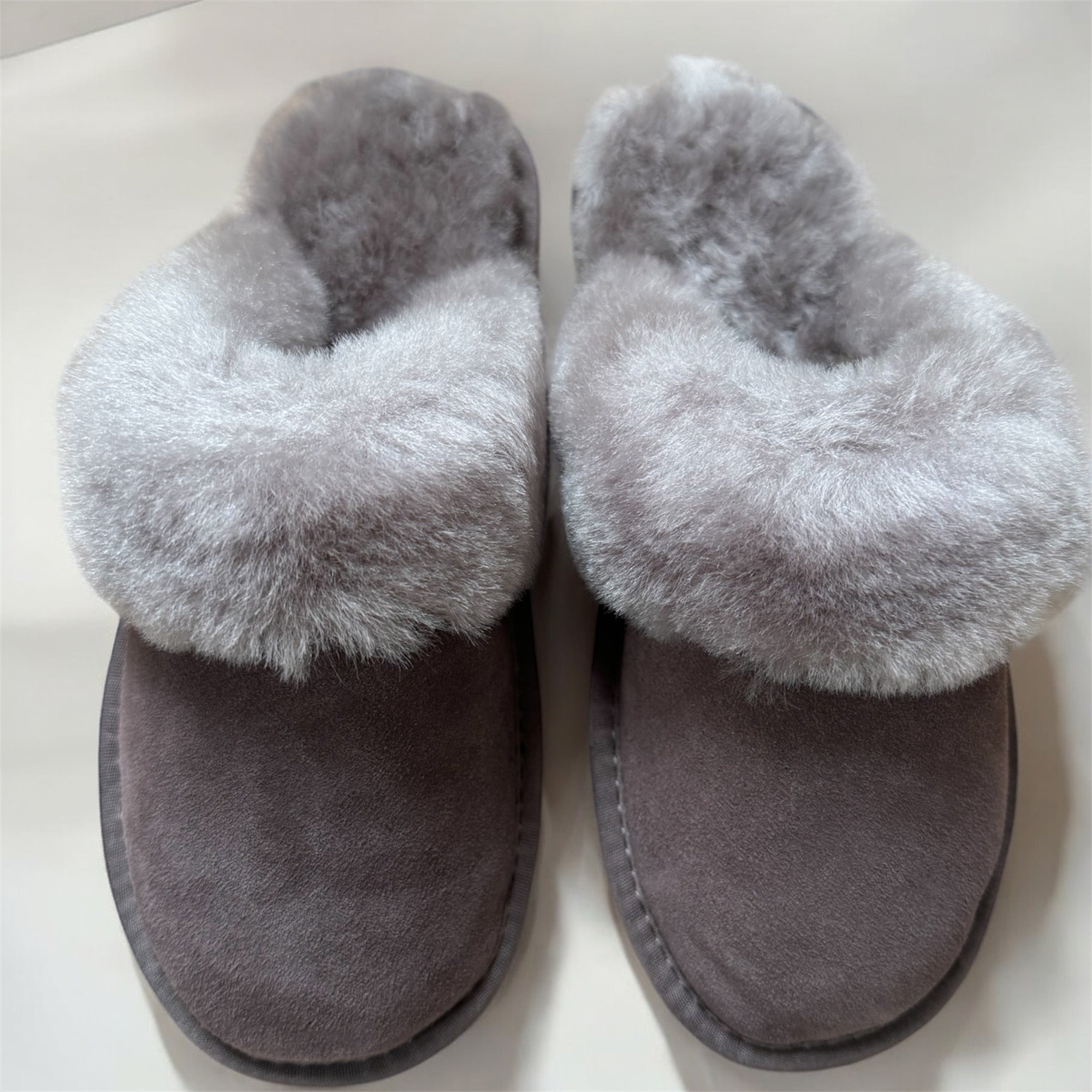Sheepskin Mule Slippers - Truffle-Pink Waters 