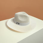 ANTIBES Personalised Fedora - WHITE-Pink Waters 