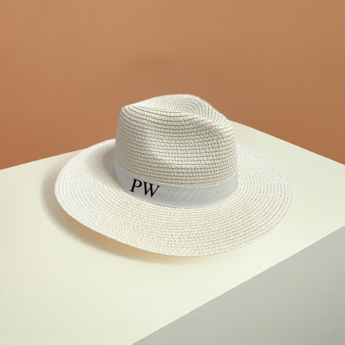 ANTIBES Personalised Fedora - WHITE-Pink Waters 