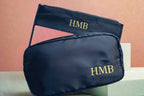 Personalised Makeup Bags/Travel Set - Black-Pink Waters 