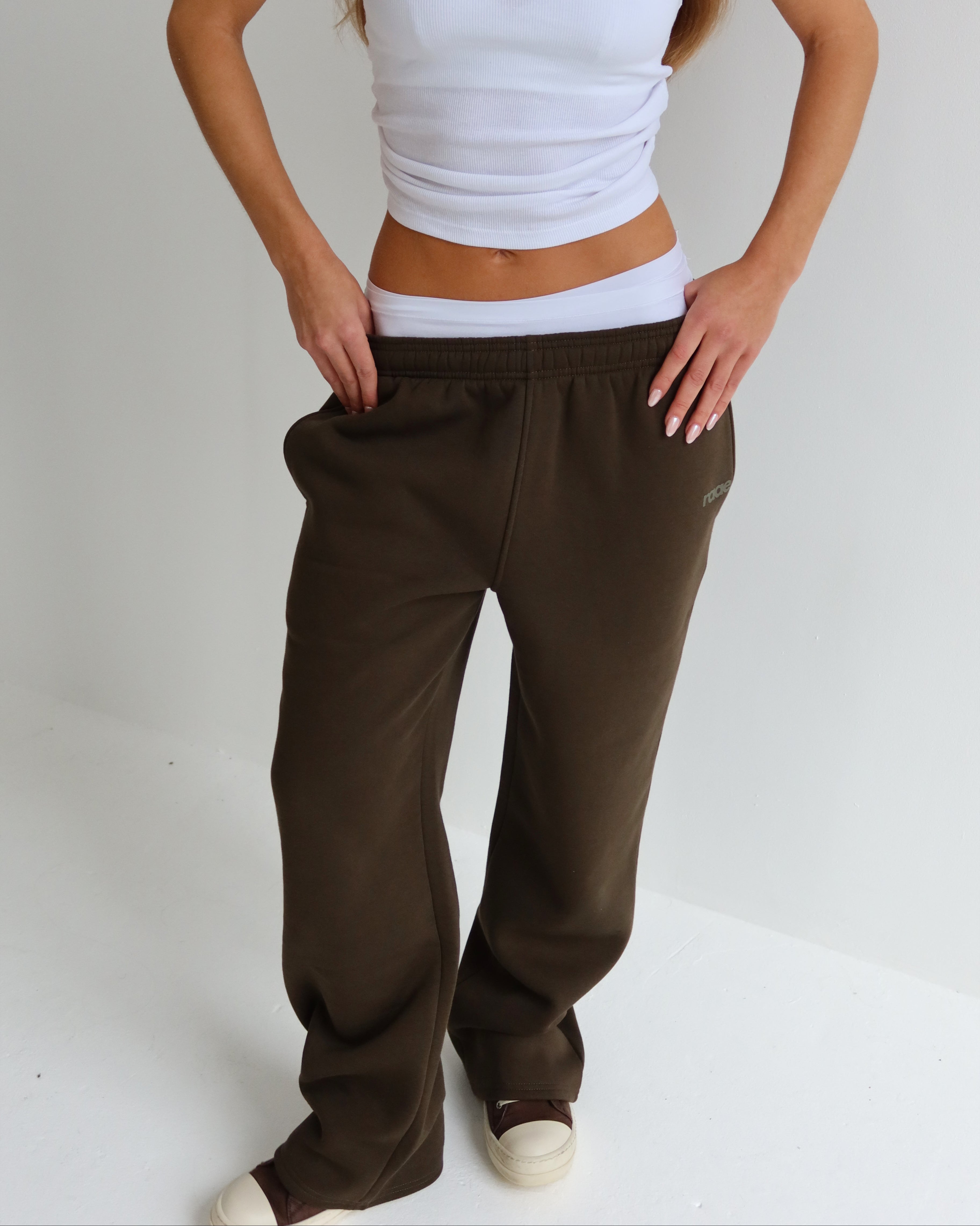 Smokey Olive Straight Leg Joggers-Pink Waters 