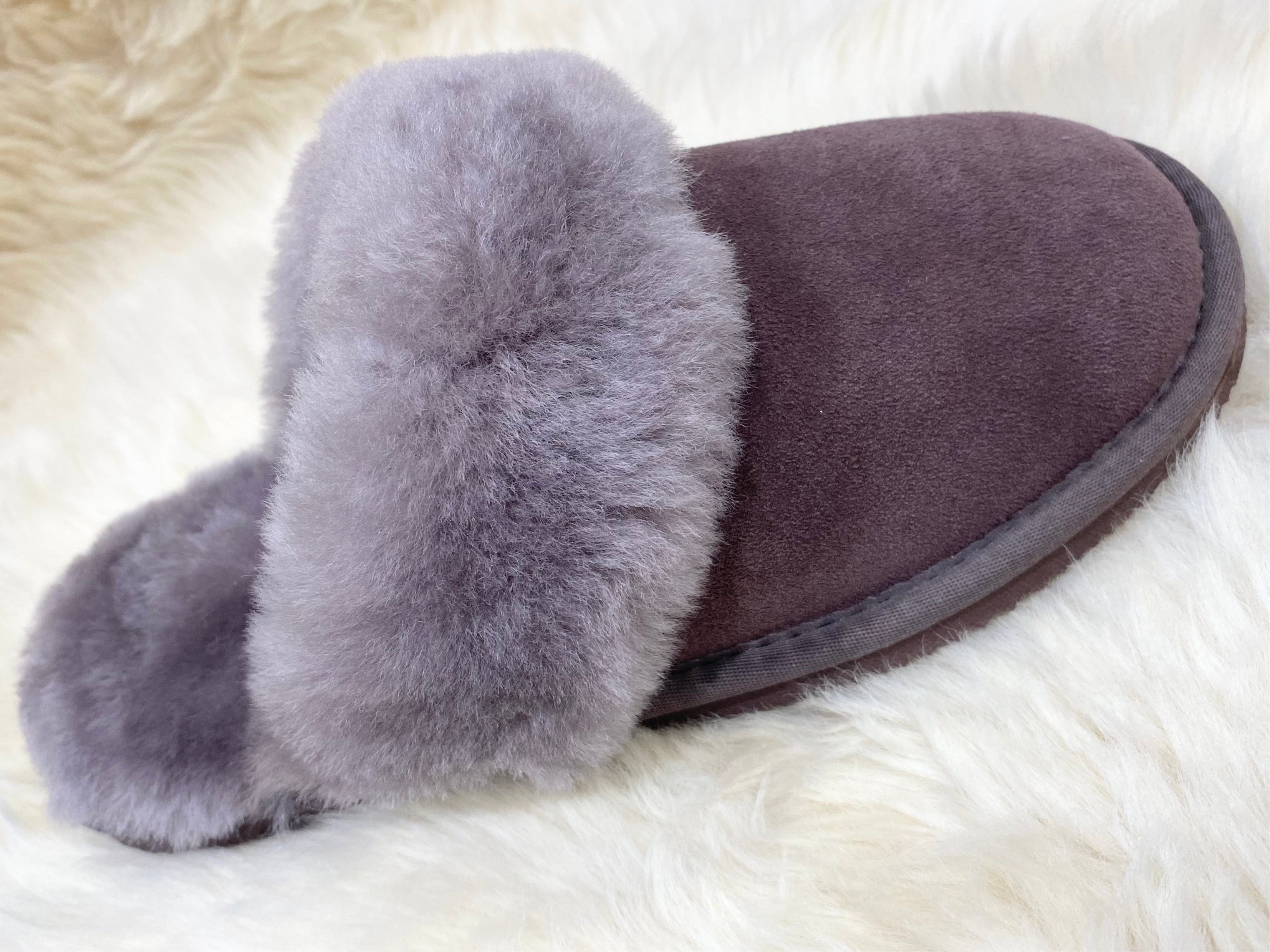Sheepskin Mule Slippers - Truffle-Pink Waters 