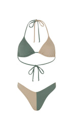 Khaki Colour Duo Bikini Bottom-Pink Waters 