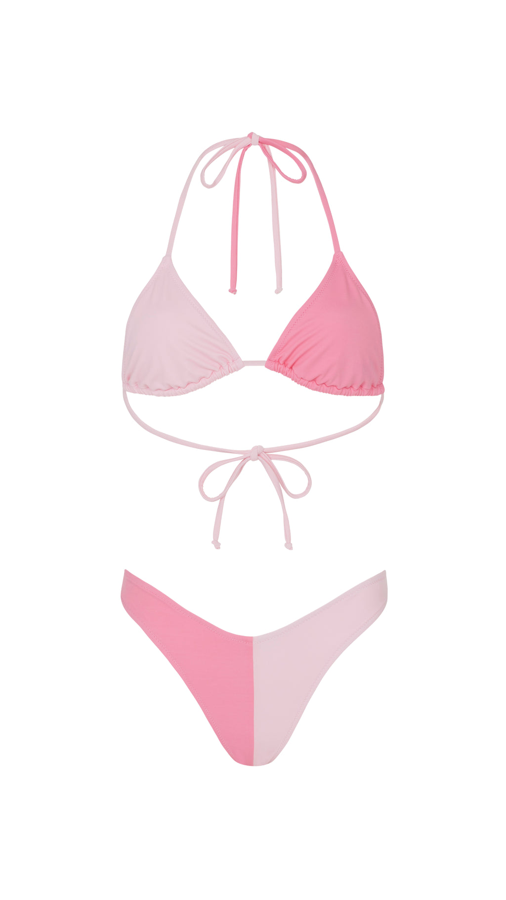 Pink Colour Duo Bikini Top-Pink Waters 