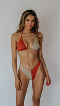 Rust Colour Duo Bikini Top-Pink Waters 