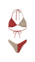 Rust Colour Duo Bikini Top-Pink Waters 