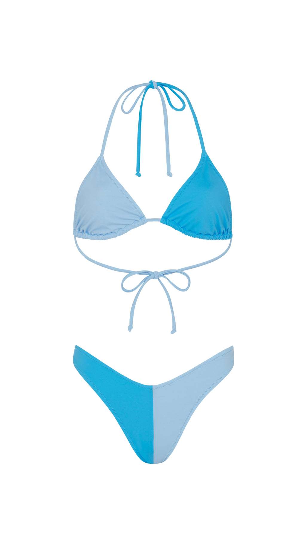 Blue Colour Duo Bikini Top-Pink Waters 