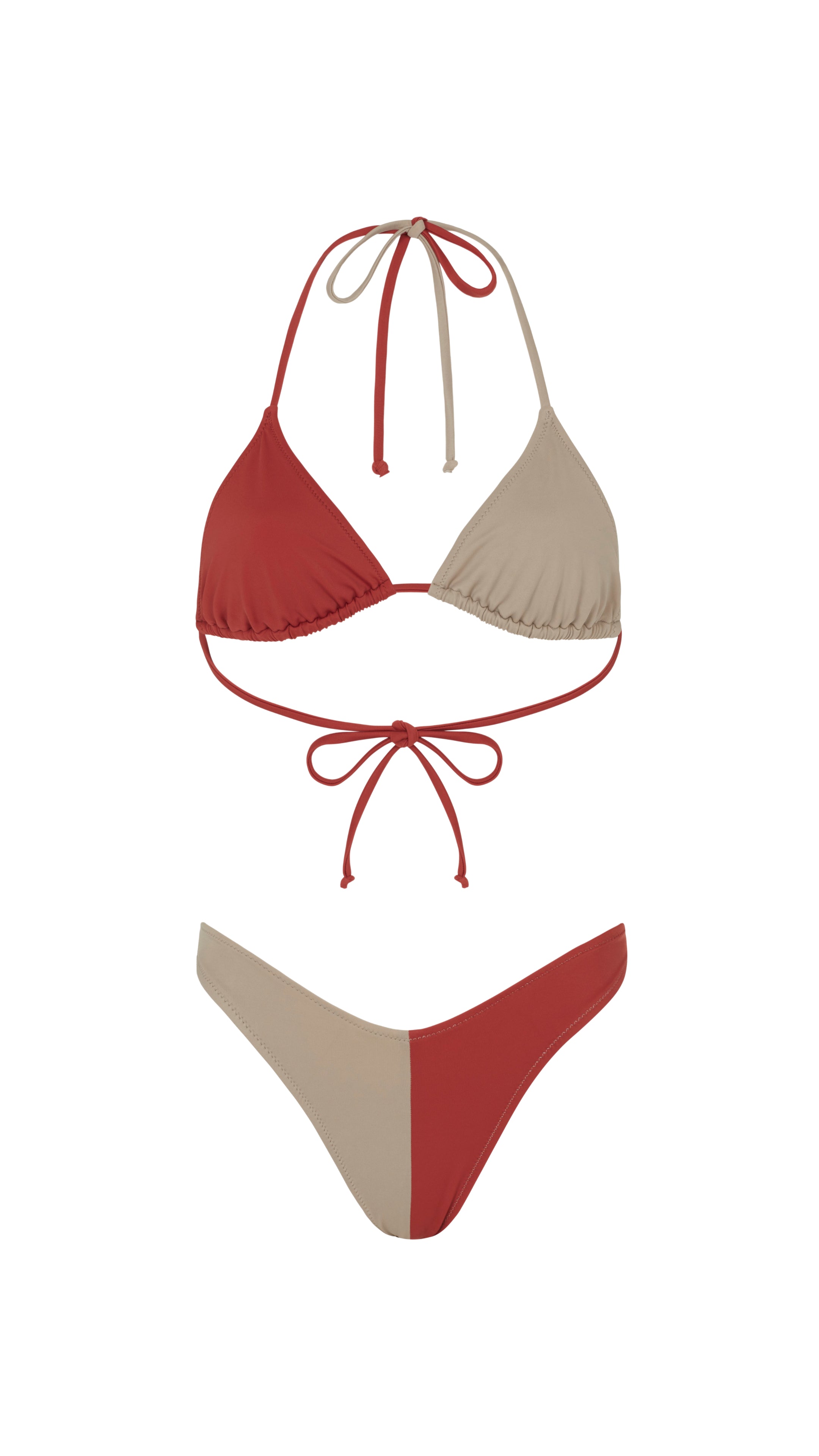 Rust Colour Duo Bikini Bottom-Pink Waters 