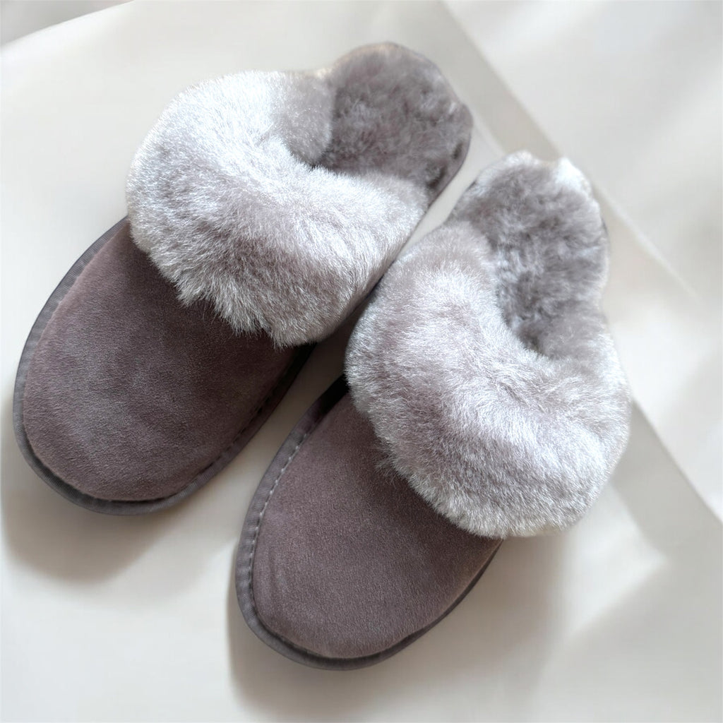 Sheepskin Mule Slippers - Truffle-Pink Waters 