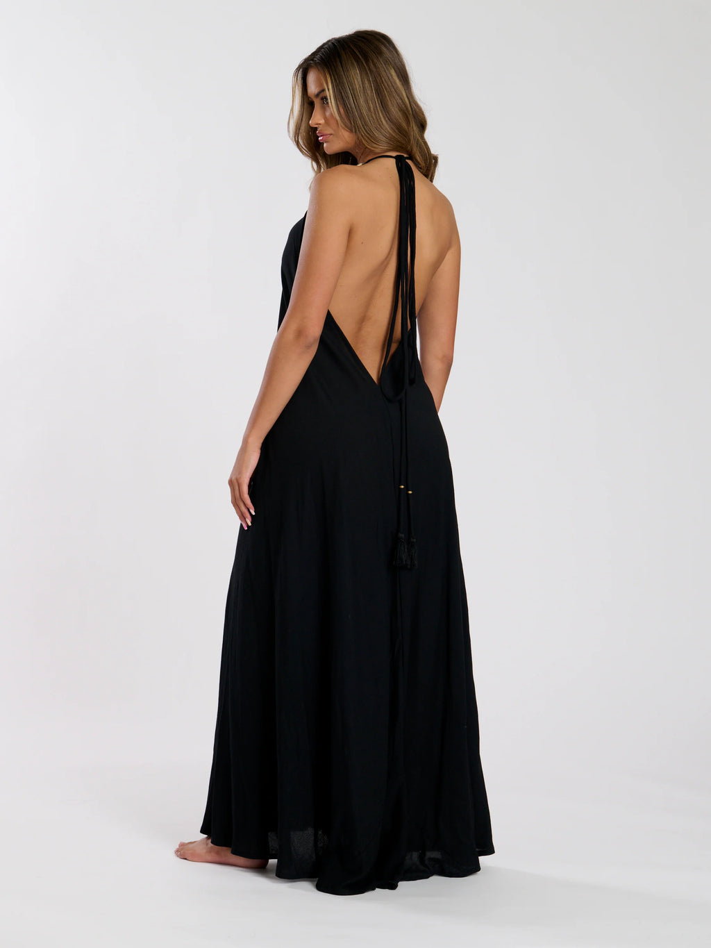 V Neck Maxi Dress With Sequin Trim-Pink Waters 
