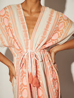 Pink Boho Jaquard Dress-Pink Waters 